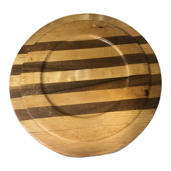 Vintage Wooden Double Bowl Chip and Dip Snack Bowl - Picture 3 of 5